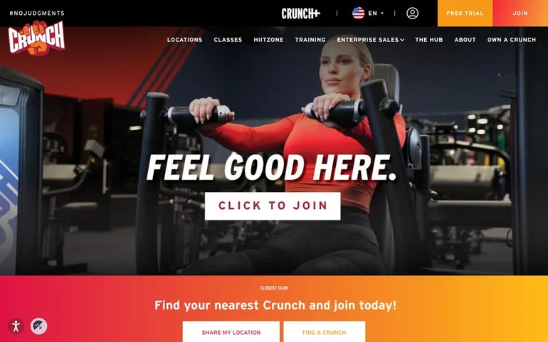 The crunch.com home page